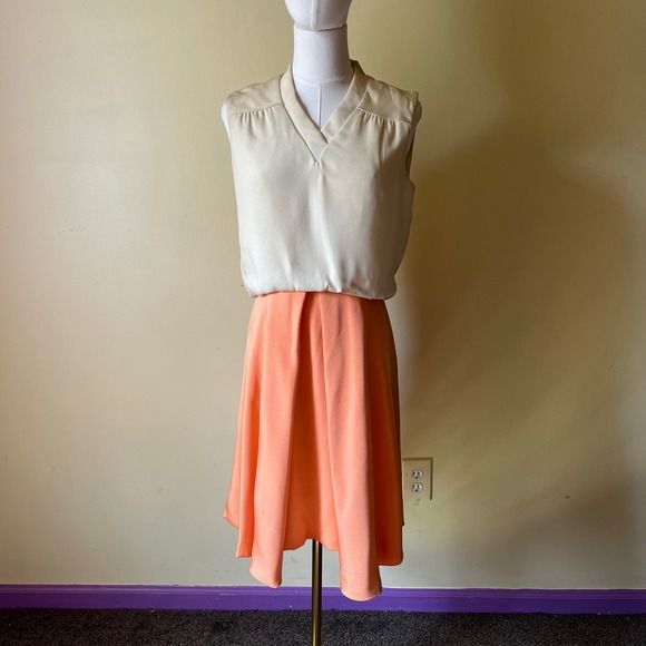 Vintage 1960s Morton Myles for Malcolm Charles Dress Cream &‎ Orange Small - Picture 8 of 9